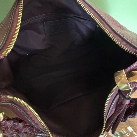 Coach Jules Hobo Bag Burgundy EUC Convertible Crossbody or Shoulder W/ Hangtag - Picture 7 of 9